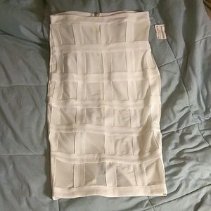 Nwt Mesh combo pencil skirt white szL